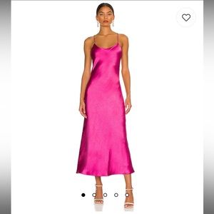 REVOLVE Makena Midi Dress in Magenta (Line & Dot)